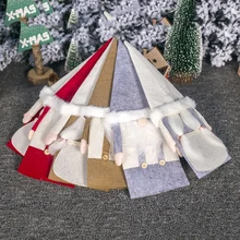 Рождественские украшения фланелевая аппликация винная бутылка рождественское Рождество елка винная бутылка набор украшения Подарочная сумка украшение стола