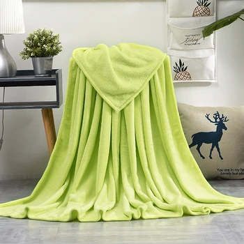 Soft Warm Coral Fleece Flannel Blankets for Beds Faux Fur Mink Throw Solid Color Sofa Cover Bedspread Winter Plaid Blankets 2