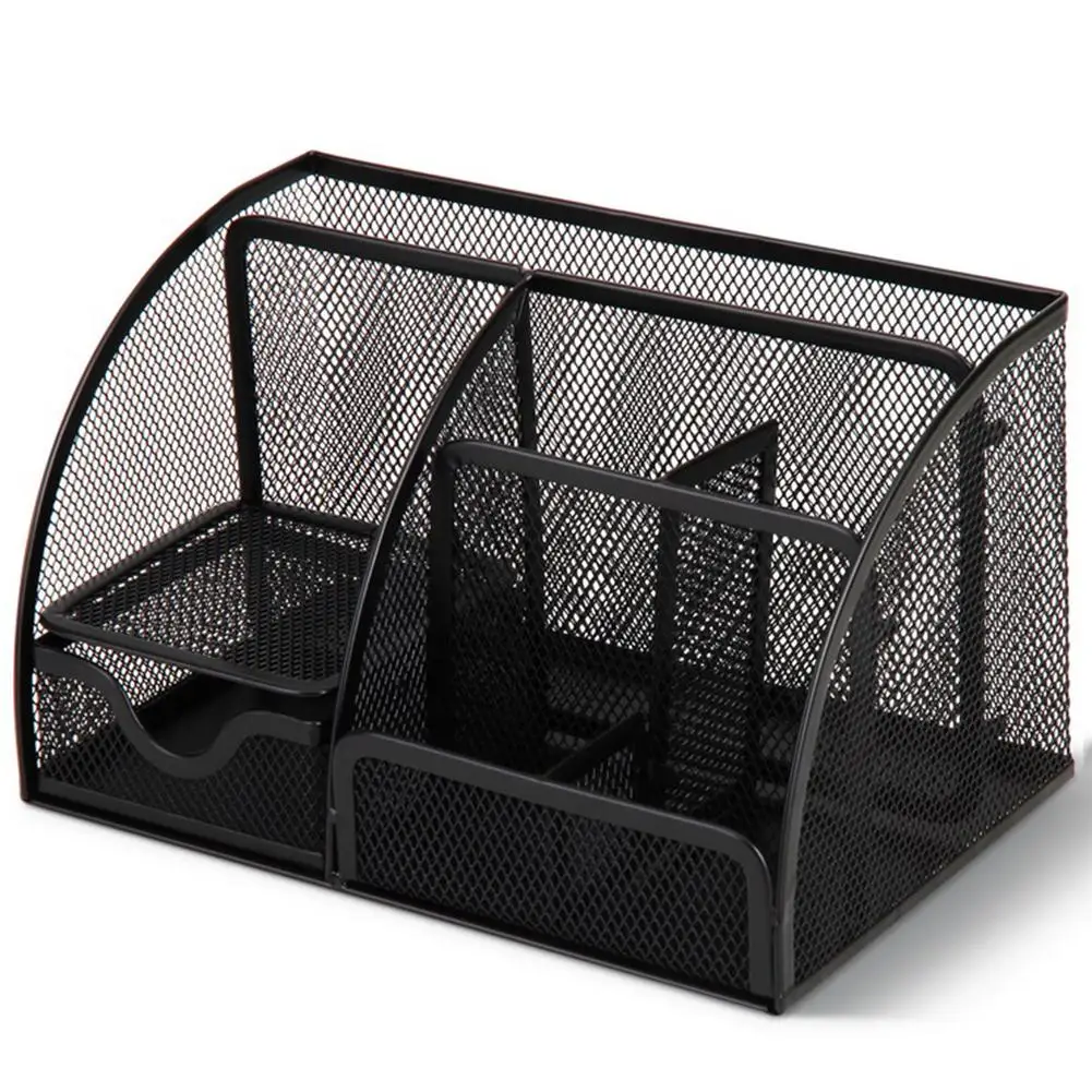 

Desktop Storage Organizer Multifunctional Pen Holder Mesh Collection Drawer With 6 Compartments For Office Home Use