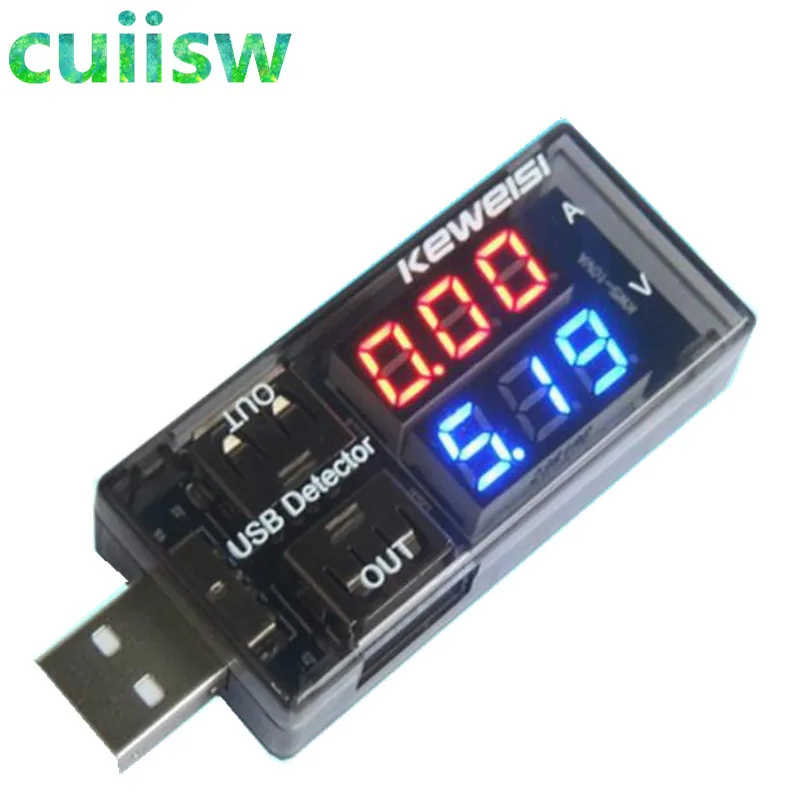 Detector de carga de voltaje real USB Dual, rojo + azul, voltímetro de batería, cargador amperímetro, Doctor