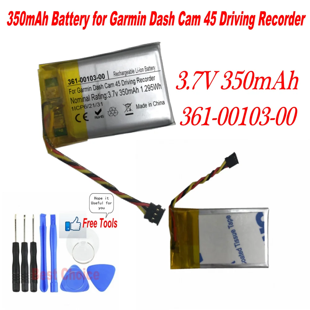 3610010300 350mah Rechargeable Battery For Garmin Dash Cam 45 Driving