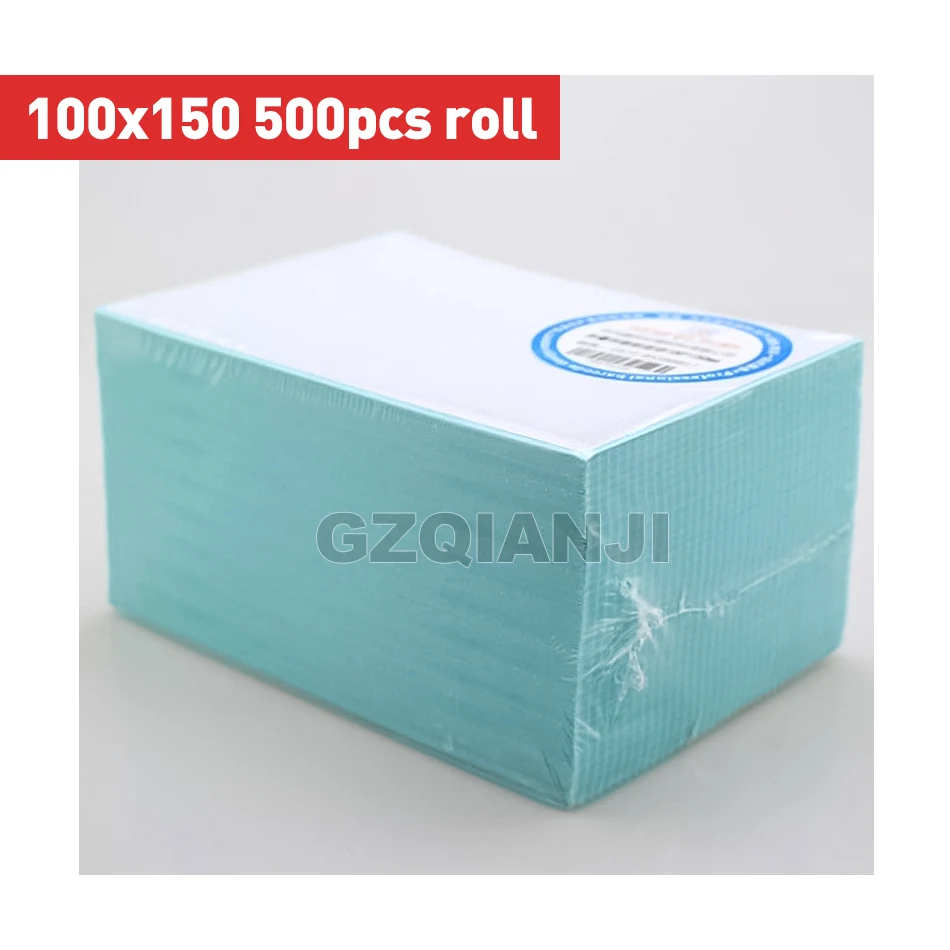 100x150 500pcs roll 4 дюйма Термальность принтера для печати штрих-кодов принтер этикеток этикетки принтер 100*100/100*150 UPS DHL FedEx сервис экспресс-доставки этикетки для печати - Цвет: 100x150 500pcs roll
