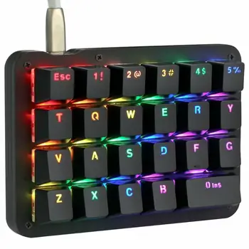 

One Hand Macro Mechanical Keyboard RGB LED Keypad 23 Keys Red Switch