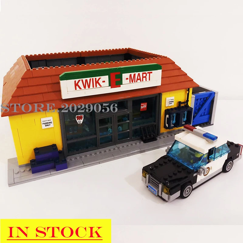 

16004 In Stock Creator Cartoon Kwik-E-Mart House 2232Pcs 71016 Street View Model Building Kits Blocks Bricks Education Toys