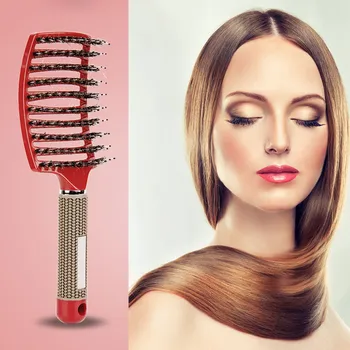 

Hair Tools for girls Plastic Salon Professional Bristle & Nylon Hairbrush Scalp Massage Comb Wet Hair Brush Y821