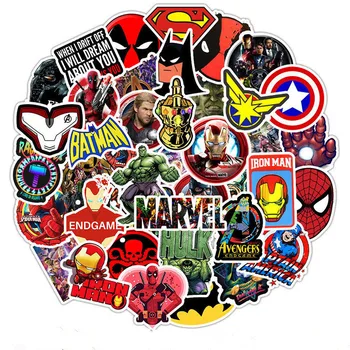 

50PCS Marvel The Avengers Super Hero Stickers pattern Sticker For Skateboard Guitar Luggage Motorcycle Car Phone Laptop Sticker
