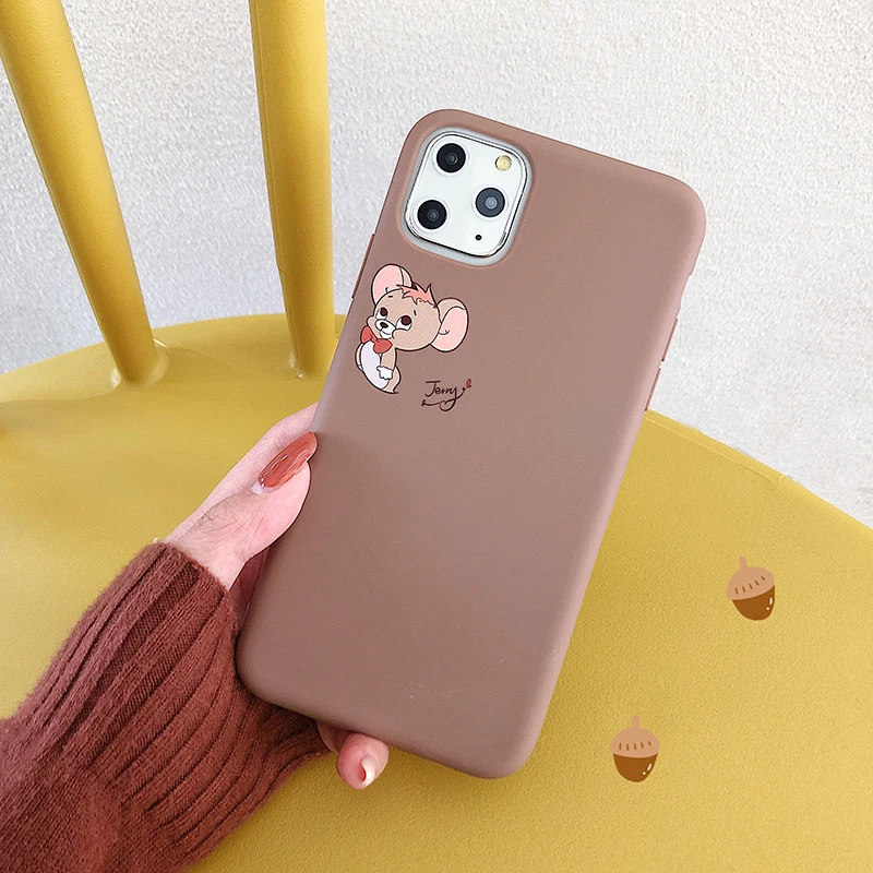 Милый чехол для телефона с кошкой и мышкой для iPhone 11Pro X XS Max XR 6 6S 7 8 Plus Милый Мягкий ТПУ силиконовый защитный чехол