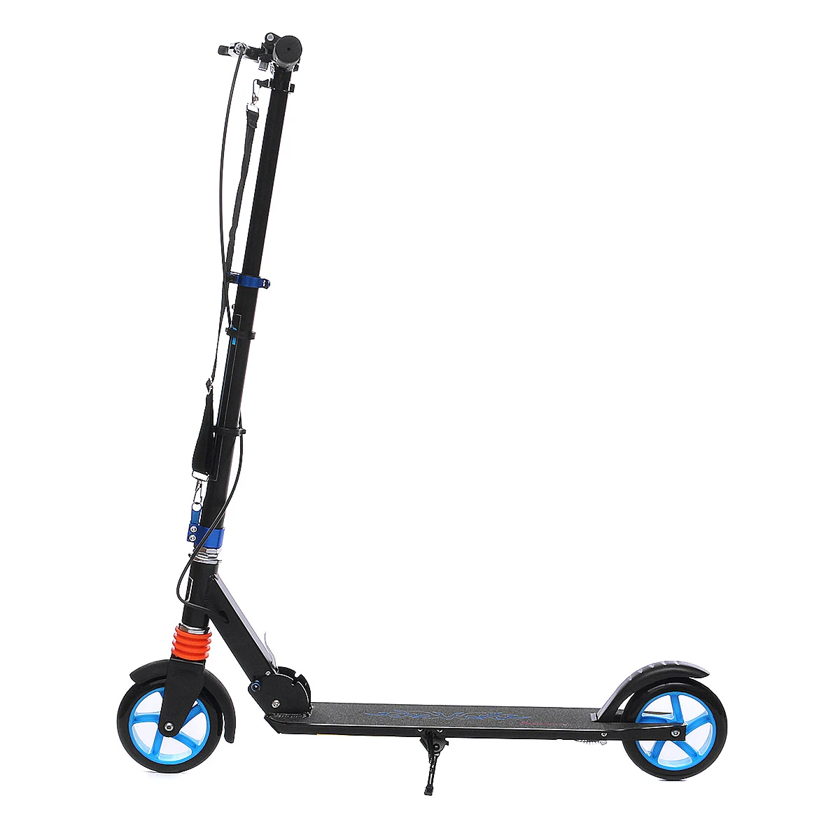 

Aluminum Alloy Foldable Scooter Road Ride Skateboard Adjustable Height Handbrake Adult Scooters hoverboards 80kg Red/Blue