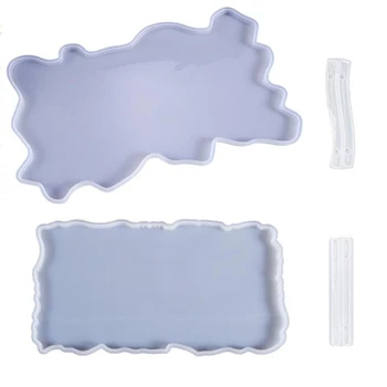 

Silicone Resin Tray Molds with Handles Molds,DIY Crafts Resin Casting Set,Resin Casting Molds for Making Faux Agate Tray