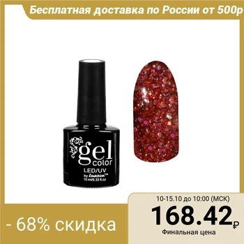

Sparkling Brilliant Nail Gel Polish, three-phase LED / UV, 10 ml, color 010 red