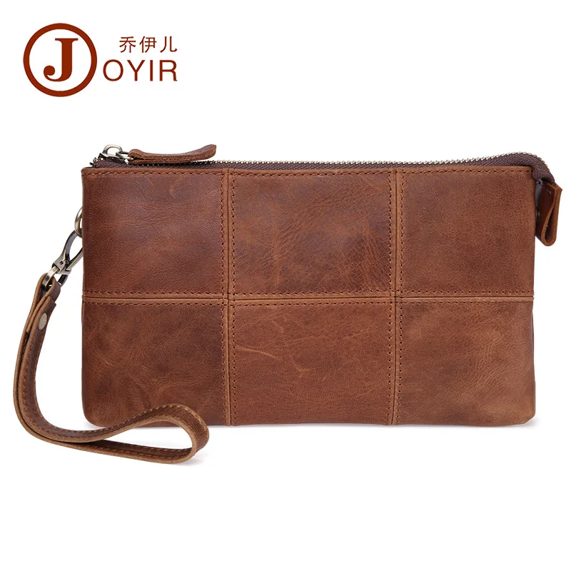 

Men Clutch Bag Multi-functional Horse Leather Long Wallet Casual Fashion Genuine Leather Joint Men's Bag