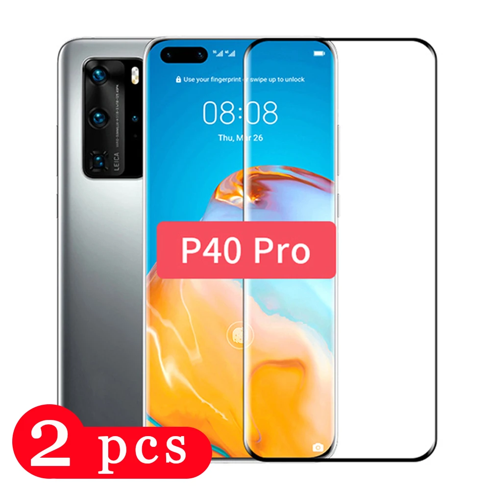 Закаленное стекло с полным покрытием для huawei P40 pro plus lite E Защитная пленка экрана