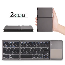 Inglês b033 mini teclado dobrável, com touchpad teclado compatível com bluetooth sem fio para ipad telefone tablet
