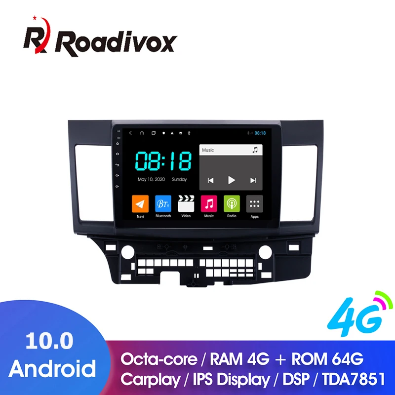 10 1 &quotAndroid ОЗУ 4 Гб ПЗУ 64 ГБ для Mitsubishi Lancer 2008-2015 автомобильный Dvd Gps-навигатор Радио