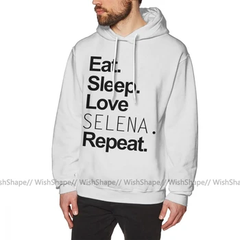 

Selena Gomez Hoodie Eat Sleep Love Selena Repeat Hoodies Long Length Male Pullover Hoodie XXXL Loose Nice Cotton Purple Hoodies