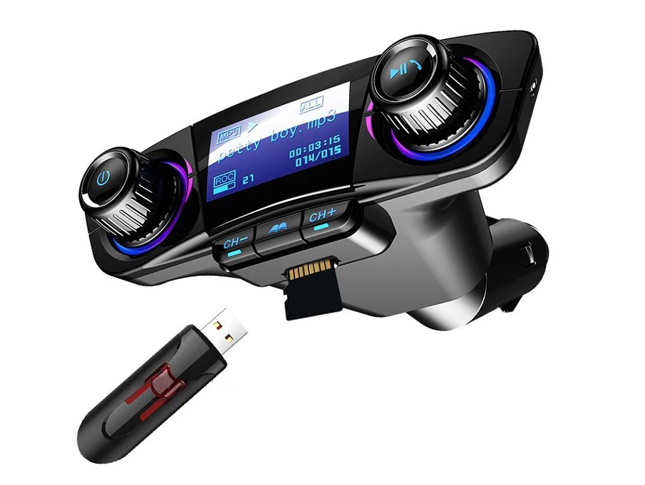 Fm-передатчик Aux модулятор Bluetooth Handsfree автомобильный комплект автомобильный аудио mp3-плеер с Умной зарядкой двойной USB Автомобильное зарядное устройство bt 06