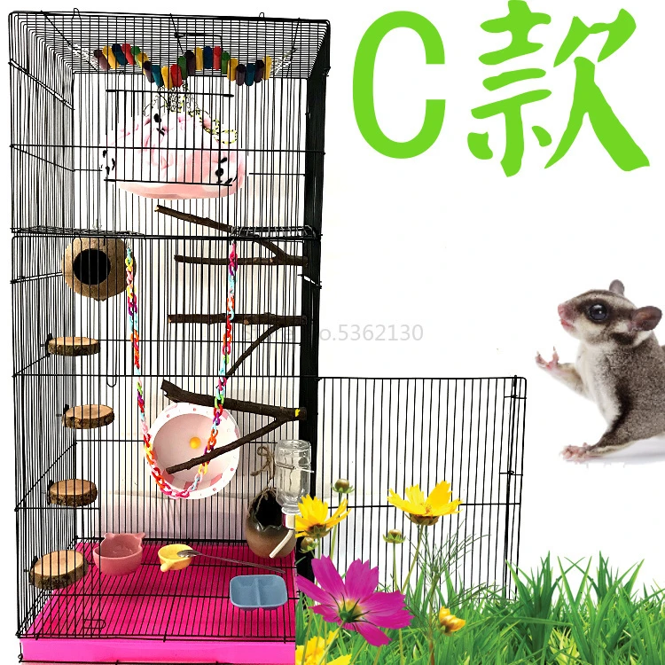 Special large-sized four-season breeding incubator for honeybag flying squirrel cages imitates ecological double-door encryption - Цвет: Цвет: желтый