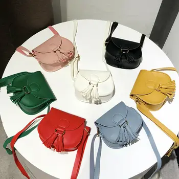 

Fashion Girls Mini Purse Crossbody PU Leather Envelope Tassels shoulder bag For Children Gifts