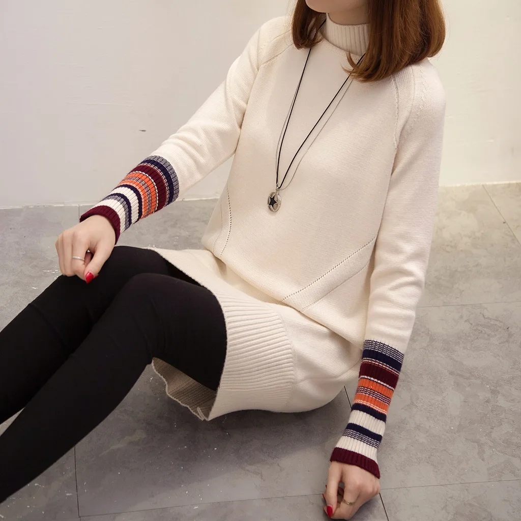 

Korean-style Half-Turtle-Neck Pullover Sweater Women's Fall And Winter Clothes Mid-length Slim Fit Slimming Tops Versatile Base