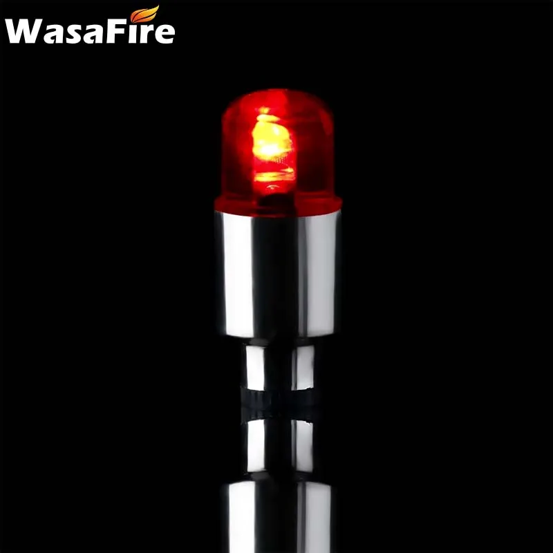 Red WasaFire мини велосипед колесо спиц светильник неоновые колпачки вентиля шины велосипед светильник Ночной горной дороге велосипед ночной Светильник Велоспорт с батареей - Цвет: Red