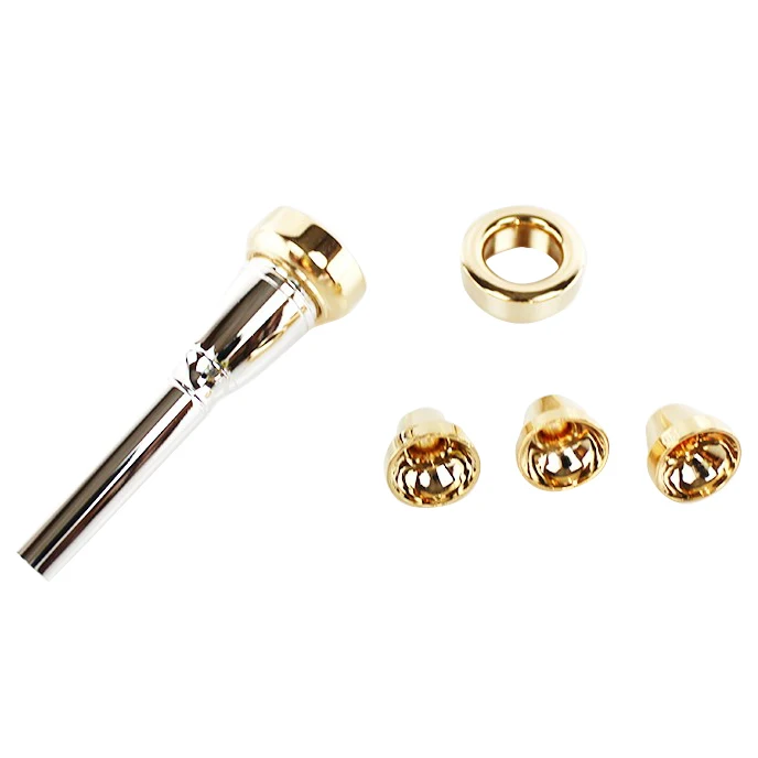 1 Set 2C 3C 2B 3B Mouthpiece for Bb Trumpet Brass Gold Plated a Multi-Purpose T Adapter Professional Gold Lacquer Nozzle