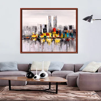 

Abstract Oil Painting Canvas Painting Paris New York Night Landscape Modern Wall Art Canvas Poster For Home Decor Living Room
