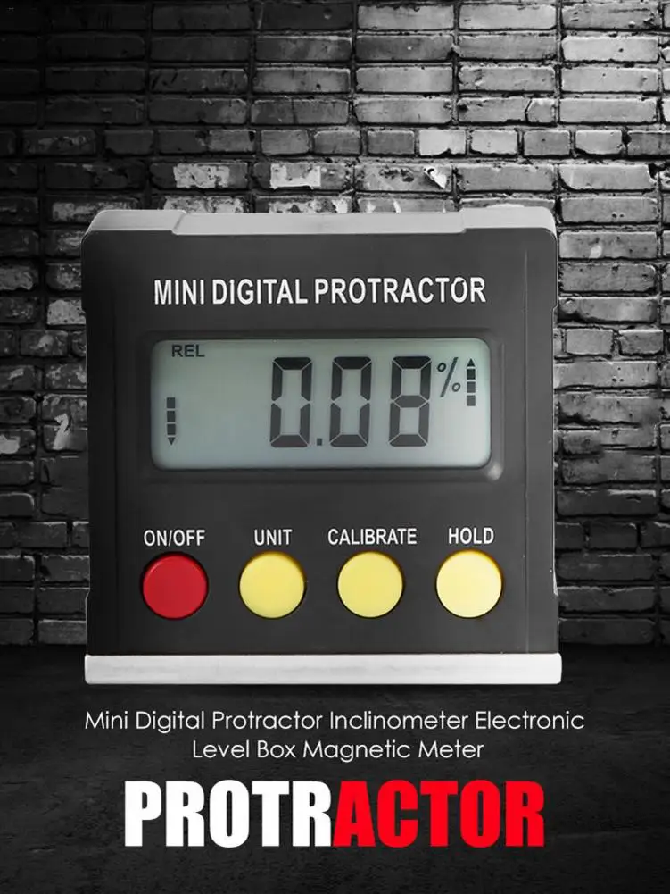 

Mini Digital 360 Degree Protractor Inclinometer Electronic Level Box Magnetic Base Measuring Tools