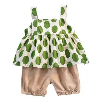 

Baby girl summer suit 2020 new foreign girl Korean version two-piece children's vest shorts children's clothing