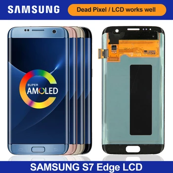 

Tested Display 5.5'' AMOLED Display for SAMSUNG s7 edge Pantalla G935 G935F LCD with Frame Touch Screen Assembly