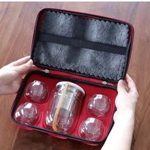 Портативный бытовой чайный набор кунг-фу для путешествий, термостойкий стеклянный мини-чайник в японском стиле, аксессуары для украшения дома