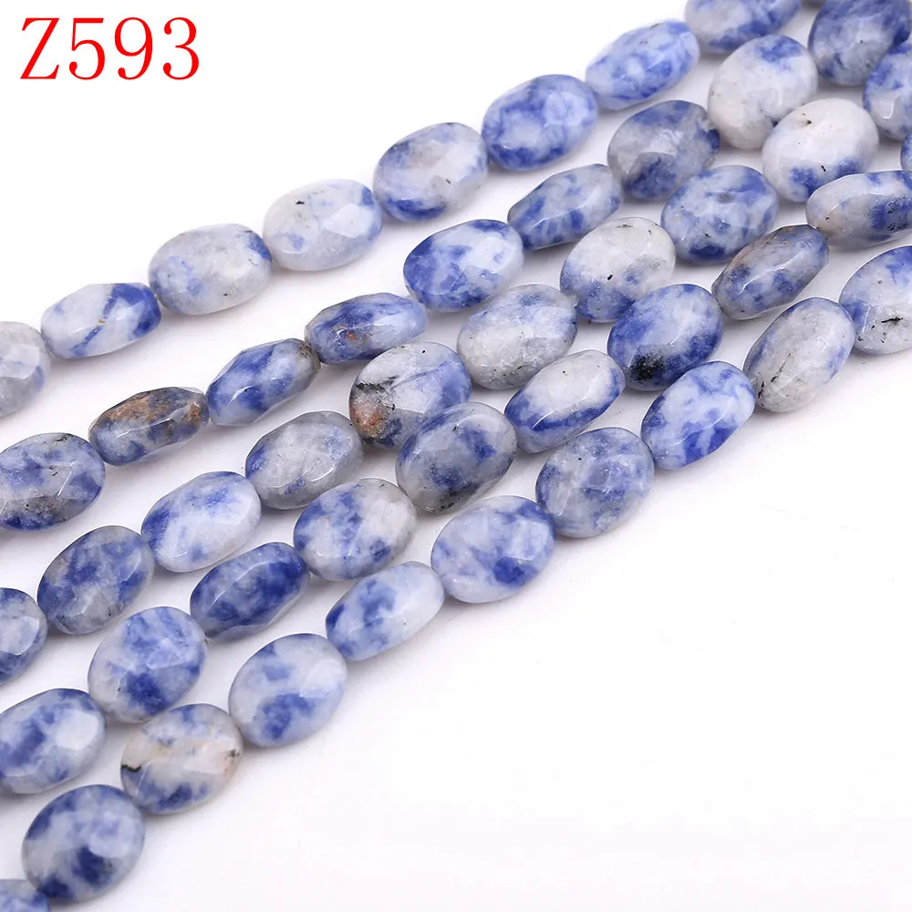 Blue veinstone Yumten овальные бусины из яшмы DIY натуральный камень браслет ожерелье Tbsidian опал Агат бусина для изготовления украшений персонализированные аксессуары натуральные камни бисер для бисероплетения - Цвет: Blue veinstone