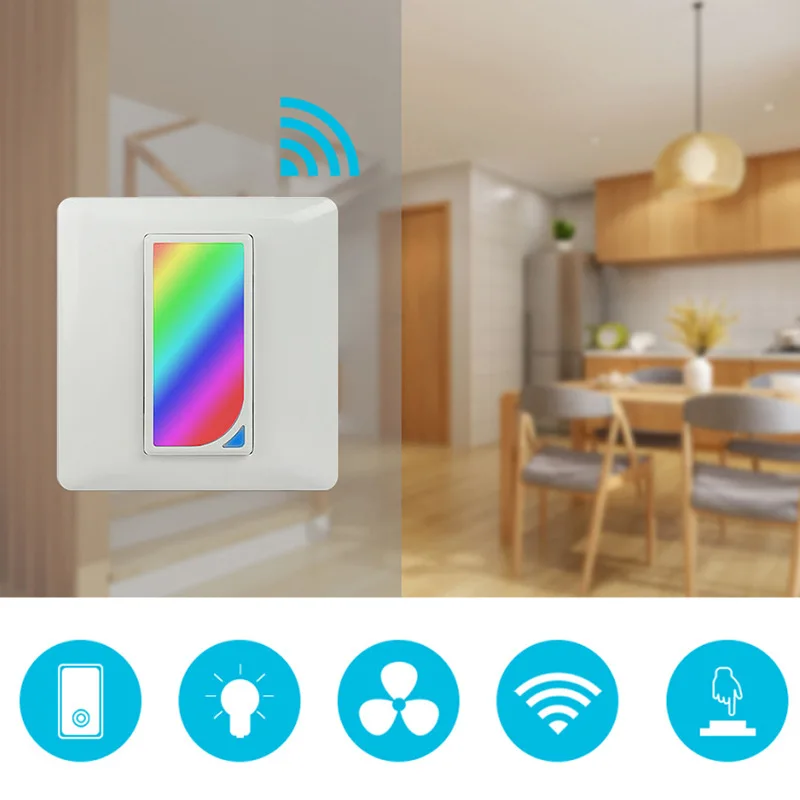 Умный WiFi настенный выключатель с 2 Вт RGBW сценический светильник ЕС 86 WiFi светильник переключатель беспроводного управления Google и Alexa совместимый IFTTT
