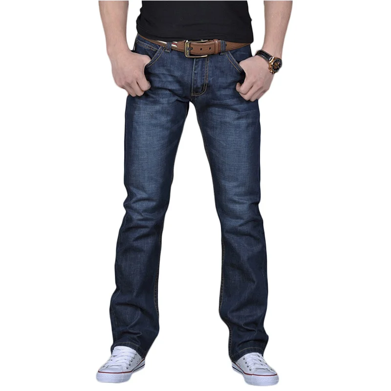 

2019 Spring and Autumn Fashion Casual Fashion Designer Button Jeans Famous Straight Jeans Men's Micro-elastic Hollow Jeans