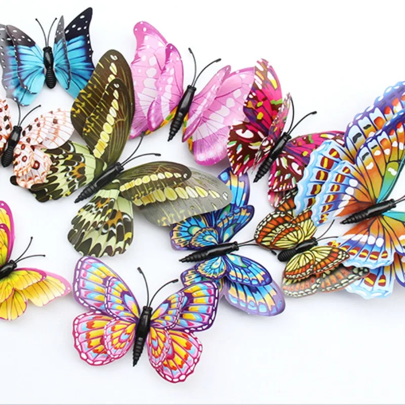 12Pcs/set Luminous butterfly Wall Sticker living room Butterflies for wedding Party decoration Home 3D Fridge glow in dark