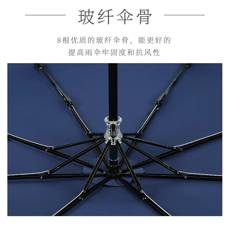 Customizable Logo Wooden Handle Hipster Students Plain Color Three-fold Umbrella Simple Literature And Art MORI Series cayi san