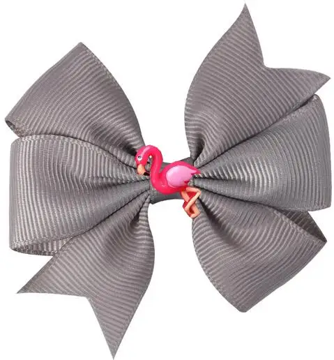 NEW 36 COLORS pinwheel Hair Bows 3.5'' flamingo baby Girls bow Clips Toddler Hair Accessories Grosgrain Dovetail Hairpin 36pcs/