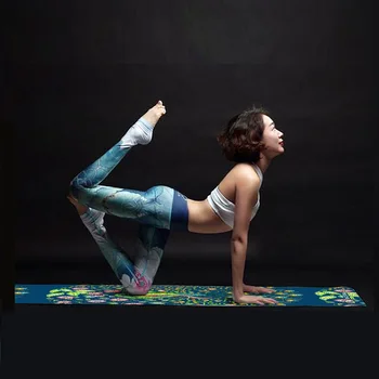 

Printed Natural Rubber Suede Yoga Mat Non-slip Professional Exercise Fitness Gym Home Dance Acupressure Travel Cushion With Bag