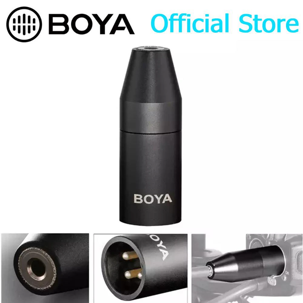 BOYA 35C-XLR 3.5mm (TRS) Mini-Jack Female Microphone Adapter to 3-pin XLR Male Connector for Sony Camcorders Recorders & Mixers mic