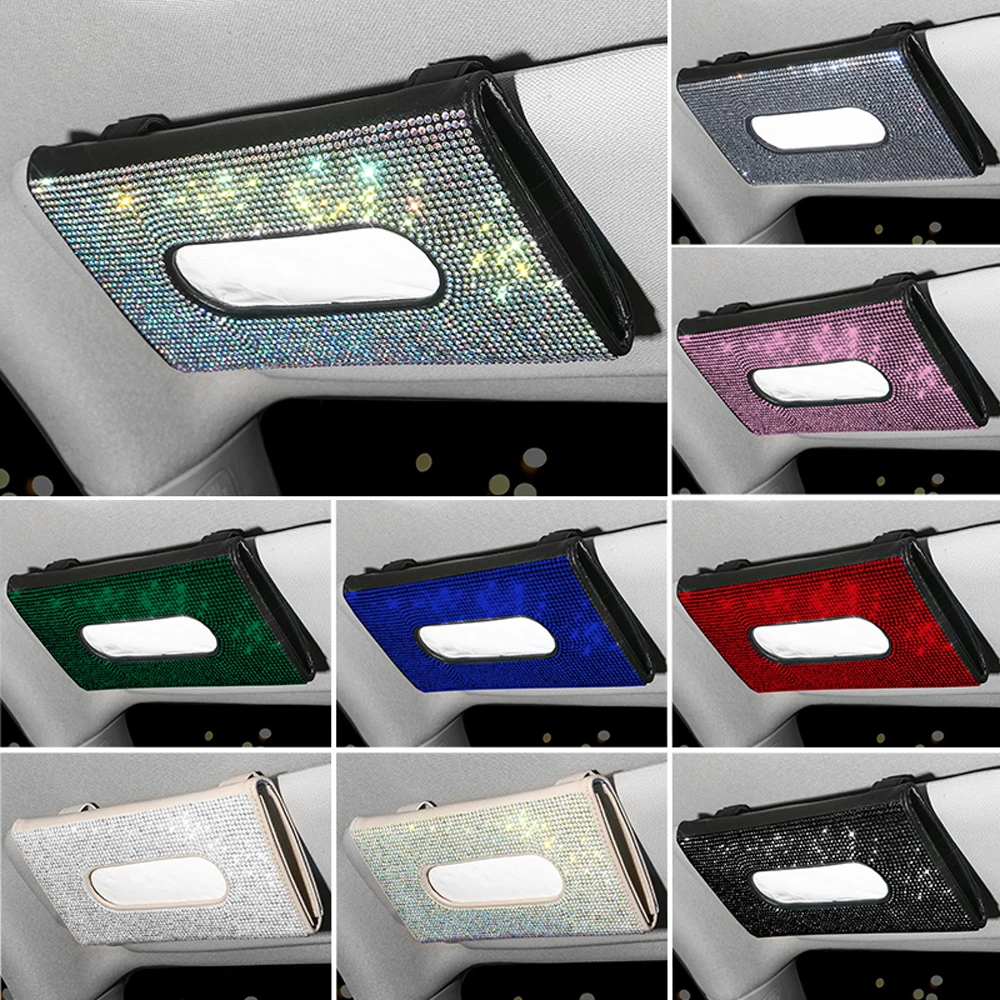Car Tissue Holder Universal Crystal for Girls