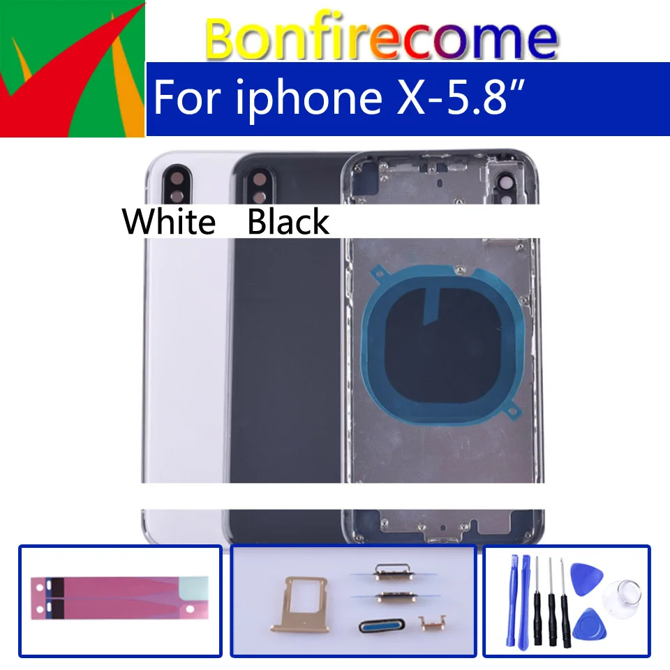 5 8 &quotОригинальный чехол для iphone X задняя средняя рамка Корпус черный корпус