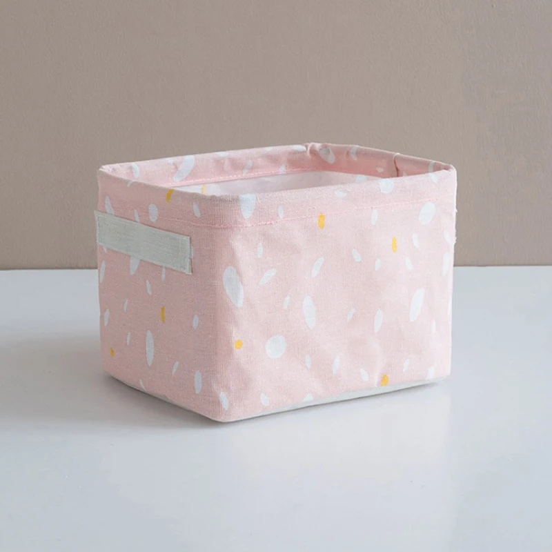 1 шт. домашняя корзина для хранения хлопок белье многофункциональная коробка для хранения Sundrie Нижнее белье коробка для хранения игрушек косметический блокнот-Органайзер - Цвет: Розовый