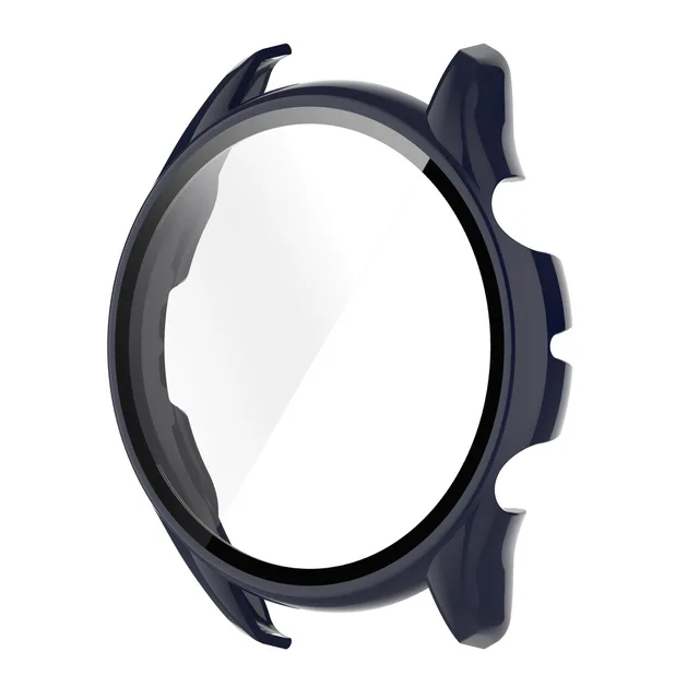 PC Protective Case + Screen Protector for Huami Amazfit GTR3 GTR 3 Pro GTS3 GTS 3 Cover with Tempered glass Smart Watch Shell Midnight blue