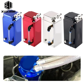 

Universal 0.75L Billet Aluminum Racing Engine Oil Fuel Catch Reservoir Tank Can With Hose