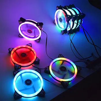 

12cm Dual Aurora Dual Aperture Fan RGB Case Fan Pc Case Fan Glare Coolercase Verstelbare Computer Koelventilator