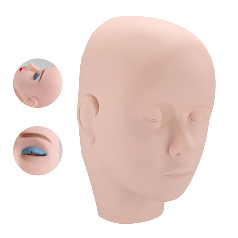 Silicone Half Head Mannequin Tattoo Eyelash Grafting Makeup Painting Practice Skin | Красота и здоровье