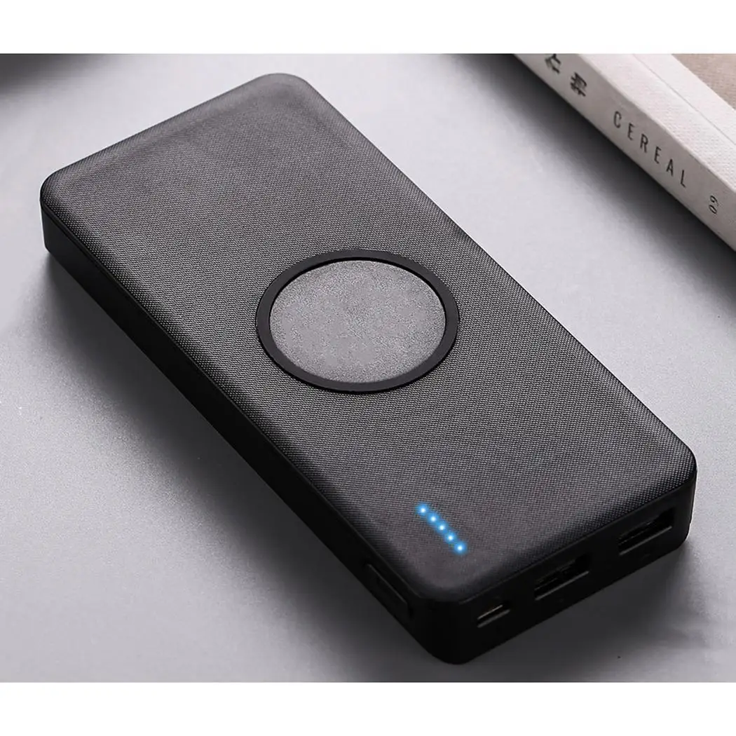 8000mAh/10000mAh Portable Wireless Power Bank Dual USB Output Wireless Charging Power Bank Fast Charge For iPhone Xiaomi White