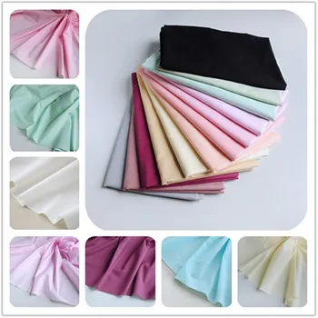 

1meter 16Color Pure Color Combed Cotton Handmade DIY Clothing Skirt Lining Fabric Accessories 50cm/140cm silk dress 100% Cotton