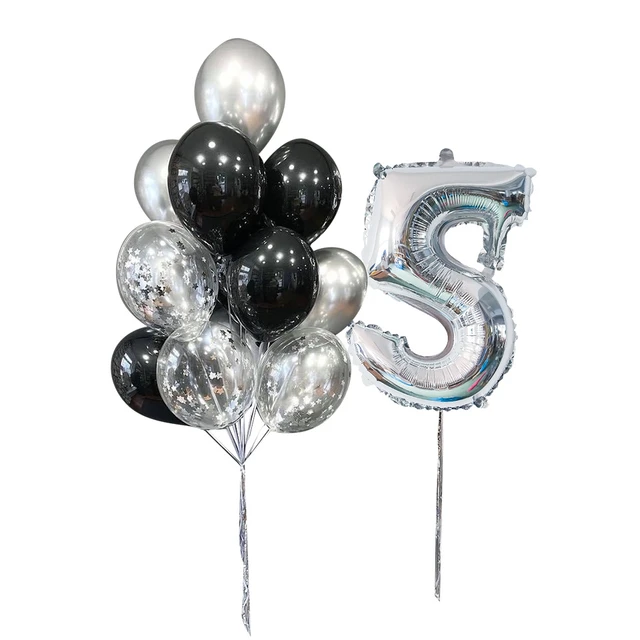 Black Silver White Birthday Decorations  Black White Silver Party  Decorations - Party & Holiday Diy Decorations - Aliexpress