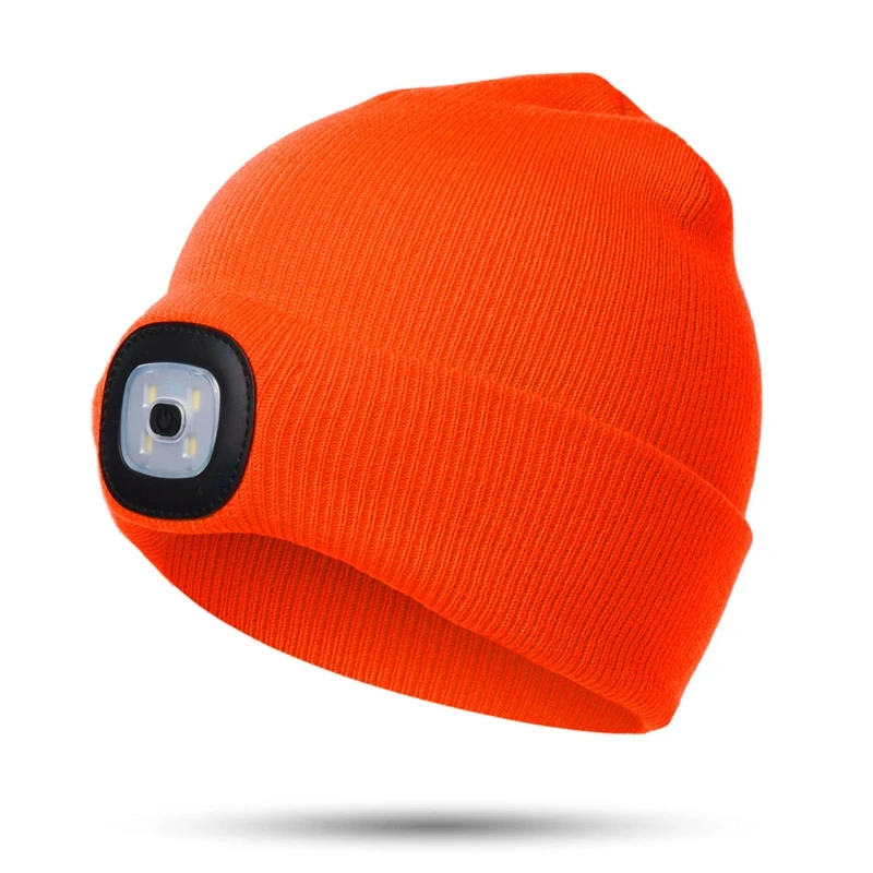 Berretto illuminato USB ricaricabile LED faro Beanie ragazzi ragazze per ciclismo correre campeggio notte camminare trasporto di goccia