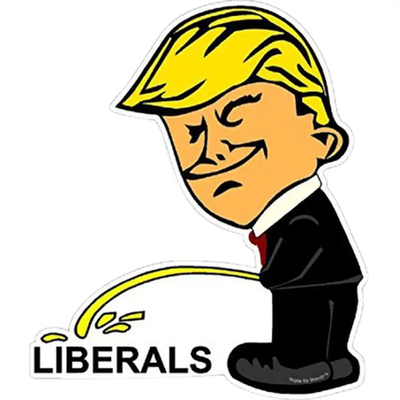 ZZ-Trump Pissing Liberals Shaped Sticker Funny Peeing Political Pro Vinyl Decal Car Bumper | Дом и сад